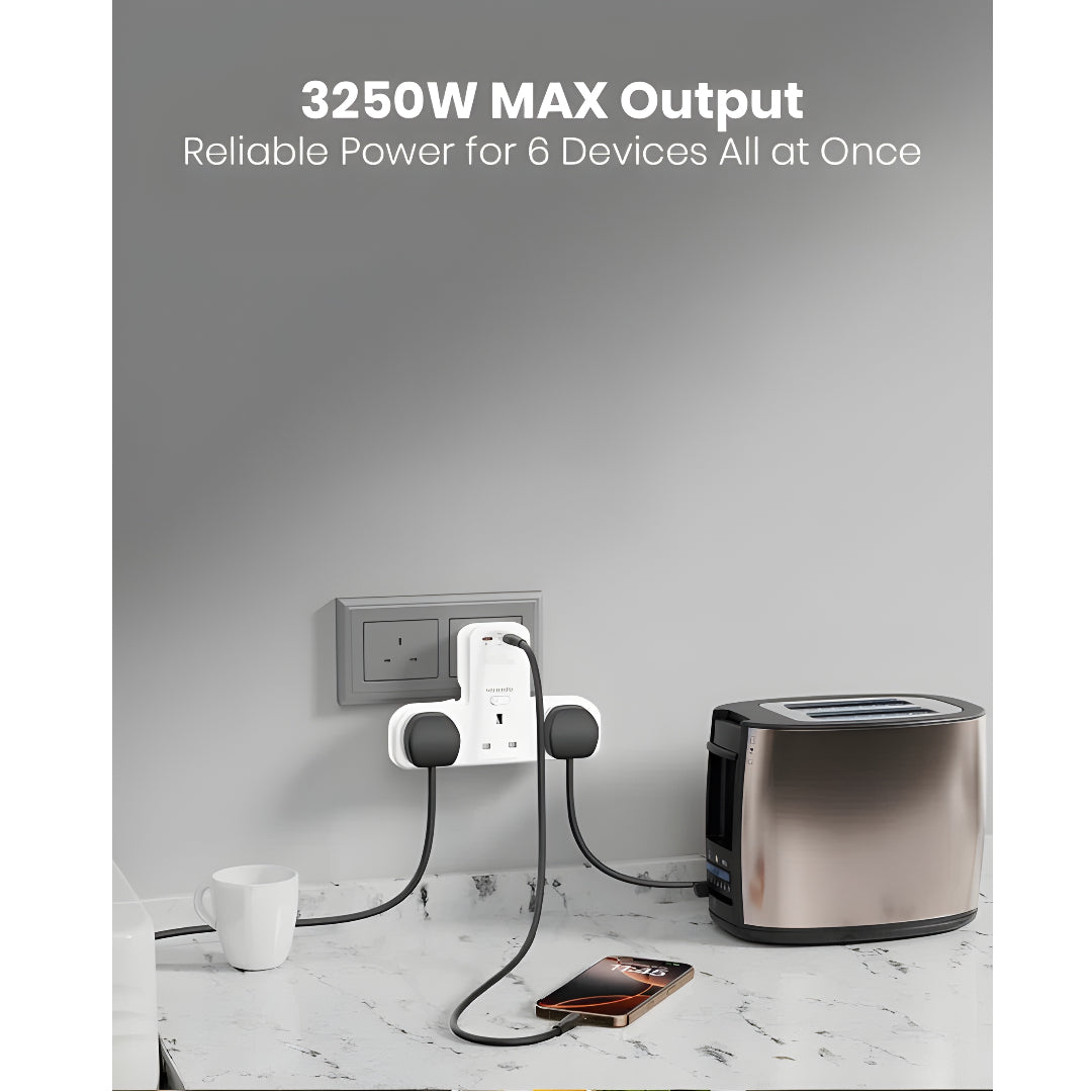 Moxedo Multi-Plug Pro Power Extension Adapter-2Usb-C