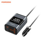 محول طاقة تيار متردد عالمي للسيارة Porodo - Pdfwch067