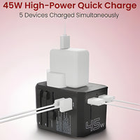 Moxedo 45W Worldwide Travel Adapter