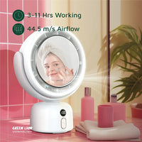 Green Lion Makeup Mirror Fan