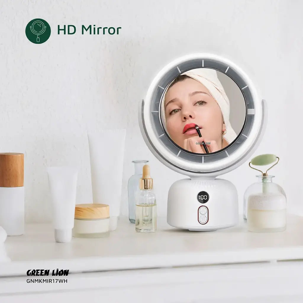 Green Lion Makeup Mirror Fan
