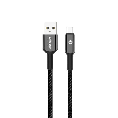 Green Lion Usb-A To Usb-C Braided Cable - Black