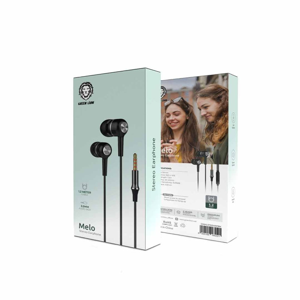 Green Lion Melo Stereo Earphone -Black