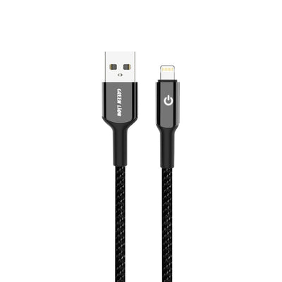 Green Lion Usb-A To Lightning Braided Cable - Black