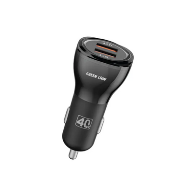 Green Lion Dual Qc3.0 Car Charger 40W - Black