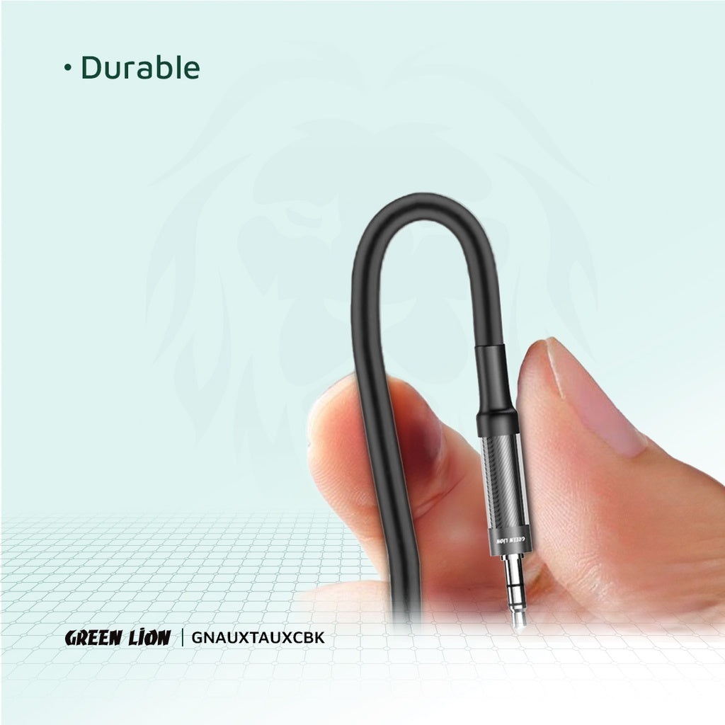 Green Lion Aux To Aux Braided Cable 1M - Black
