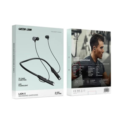 Green Lion X Neckband Earphone - Black