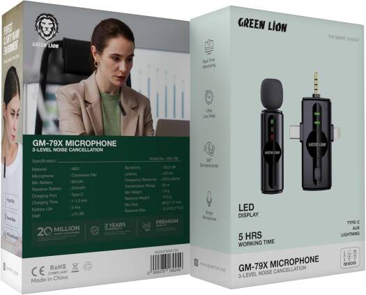 Green Lion 3 In 1 Noise Cancellation Microphone