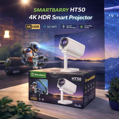 Smartbarry Ht50 4K Hdr Projector With 5G Wifi And Screen Mirroring