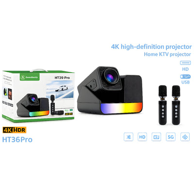 Smartbarry Ht36 Pro 4K Hdr Projector With Wireless Microphone