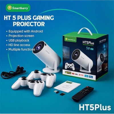 Smartbarry Ht5Plus Android Projector With 2 Game Pad 4K Hdr