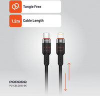 Porodo Aluminum Braided Cable Usb-C To Lightning