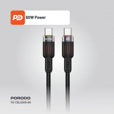 Porodo Usb-C To Usb-C Aluminum Braided Cable