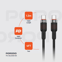 Porodo Usb-C To Usb-C Aluminum Braided Cable