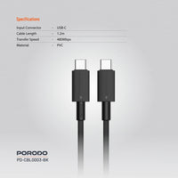 Porodo Usb-C To Usb-C Durable Charging Cable