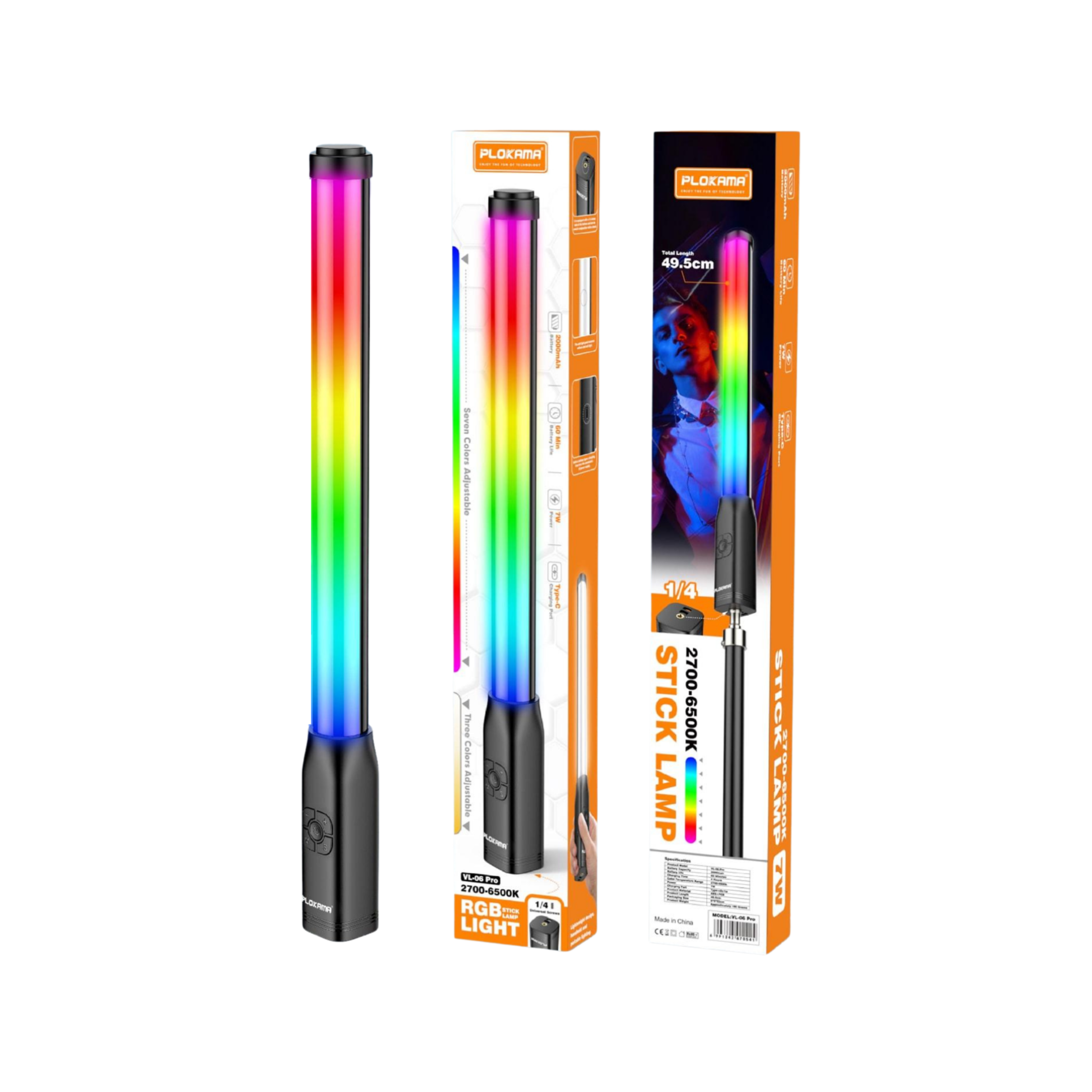 Plokama Vl‑06 Pro Handheld Rgb Led Light