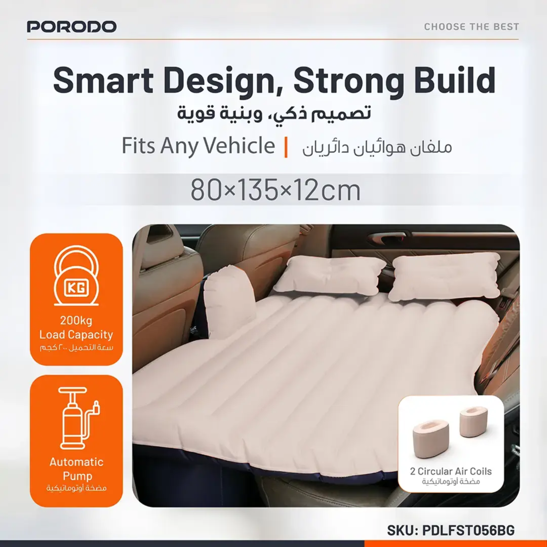 Porordo Inflatable Car Air Bed Mattress