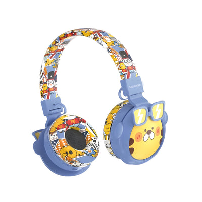 Moxedo Junior Tiger Wireless On-Ear Headphones For Kids - Blue