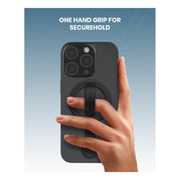 Moxedo Snap-On Magnetic Phone Grip Soft Silicone Grip-Black
