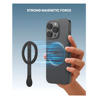 Moxedo Snap-On Magnetic Phone Grip Soft Silicone Grip-Black