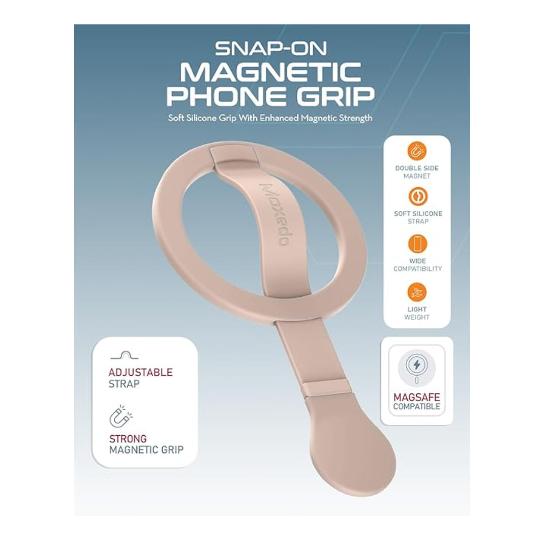 Moxedo Snap-On Magnetic Phone Grip Soft Silicone Grip-Gold