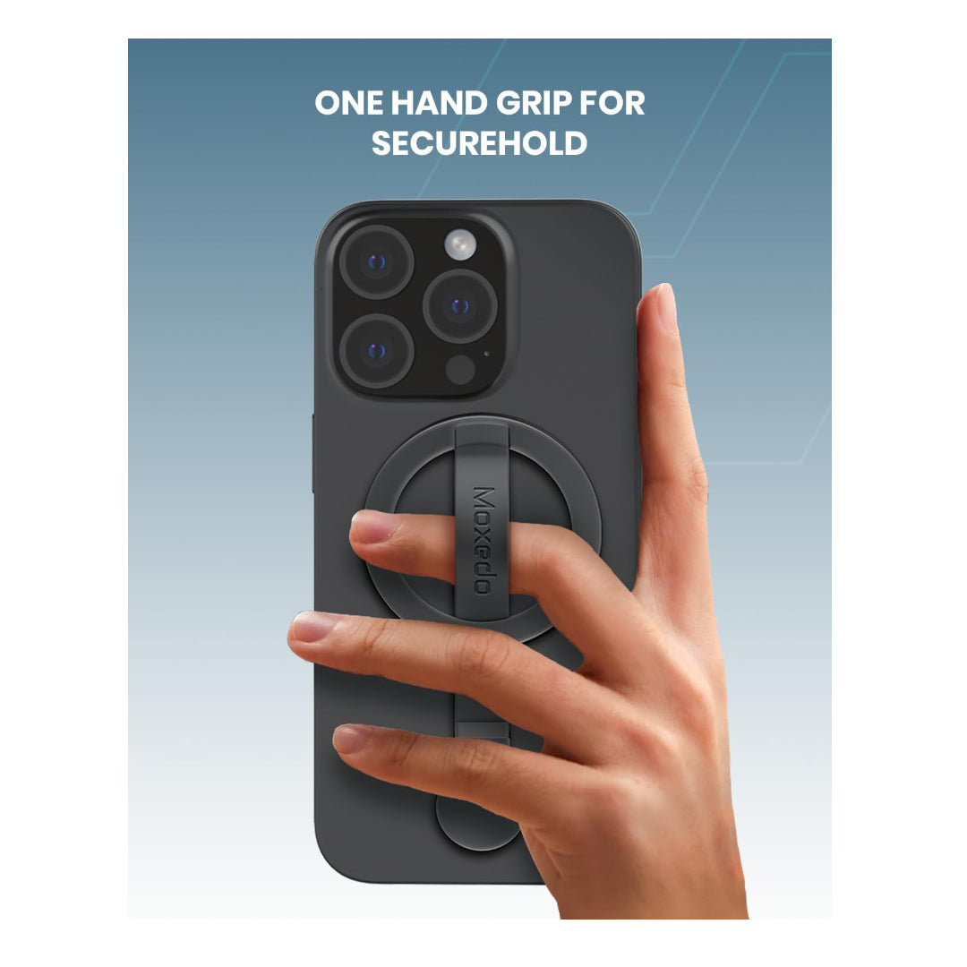 Moxedo Snap-On Magnetic Phone Grip Soft Silicone Grip-Gray