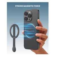 Moxedo Snap-On Magnetic Phone Grip Soft Silicone Grip-Gray