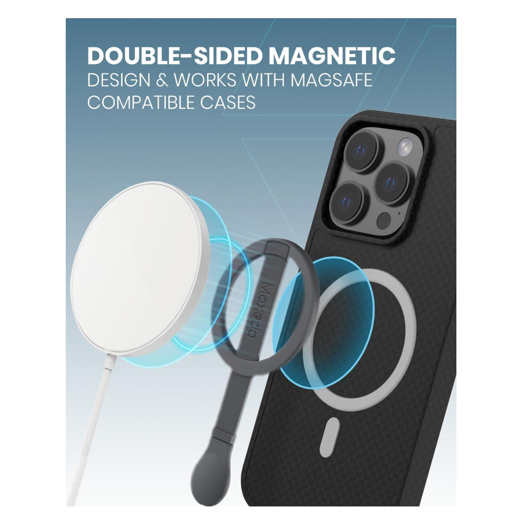 Moxedo Snap-On Magnetic Phone Grip Soft Silicone Grip-Gray
