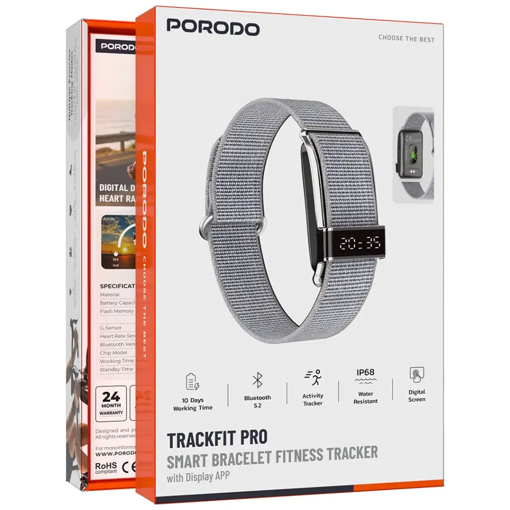 Porodo Trackfit Pro Smart Bracelet Fitness Tracker