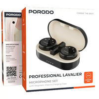Porodo Lavalier Microphones Type-C Connector With Lightning Adapter