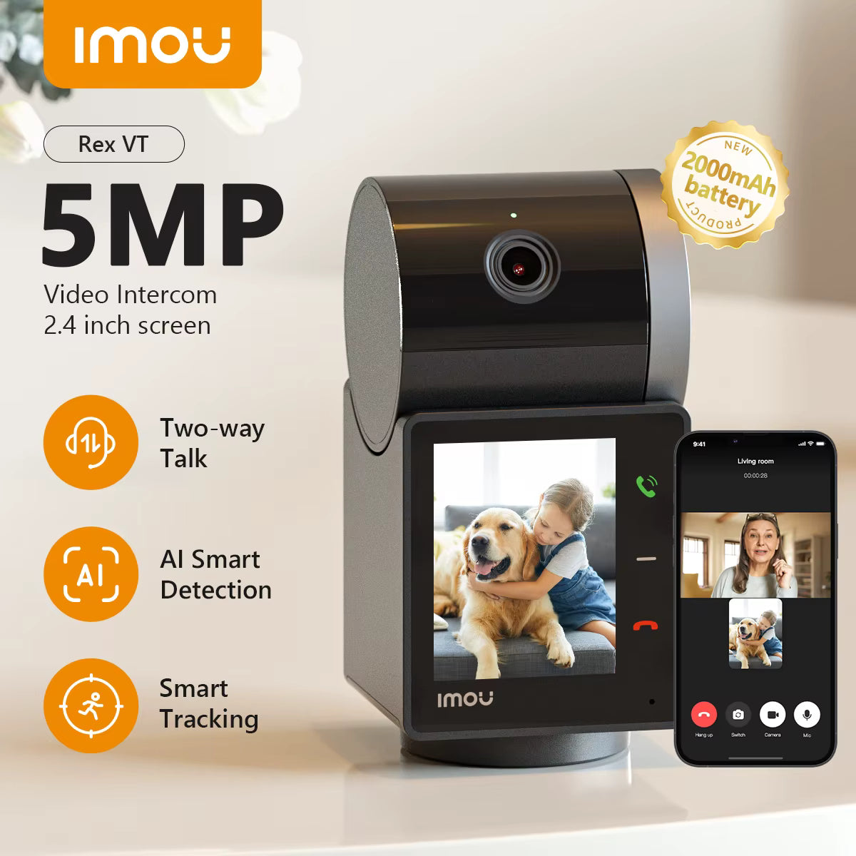 Imou Rex Vt 5Mp Indoor Smart Video Intercom Camera With 3K