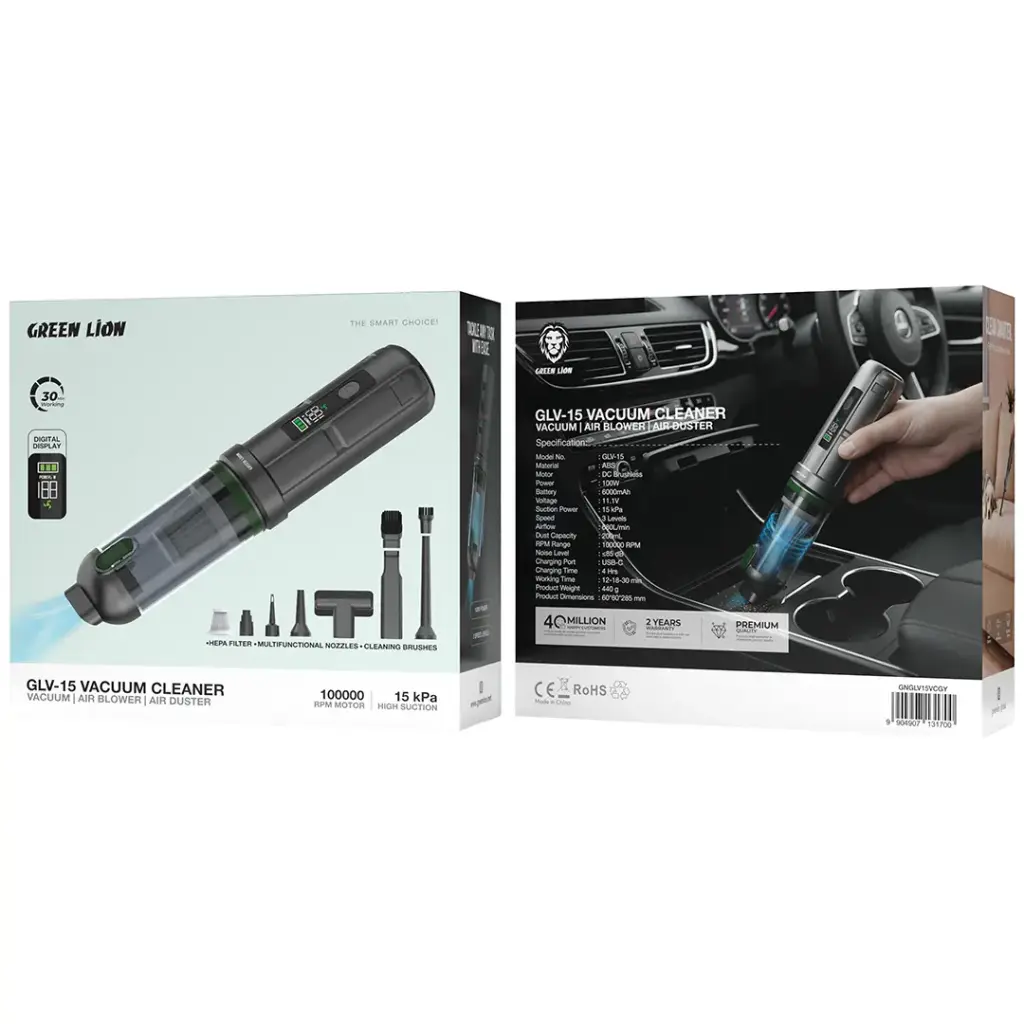 Green Lion GLV-15 Vacuum Cleaner with Air Blower & Air Duster