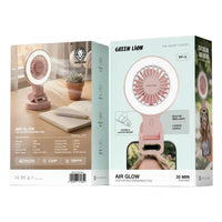 Green Lion Air Glow Clip-On Rechargeable Fan-Pink