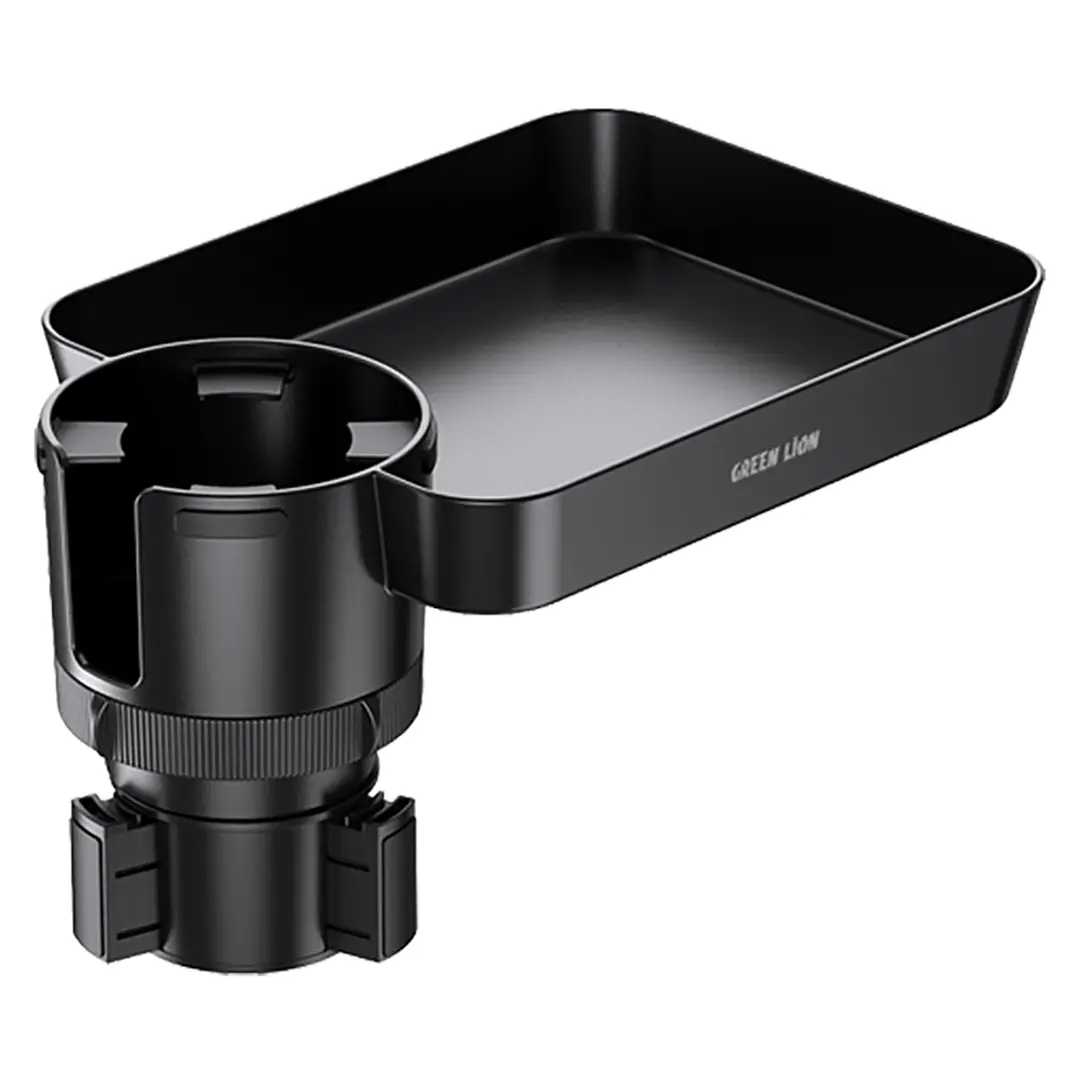 Green Lion Multi-Function Car Cup Holder Tray - Black