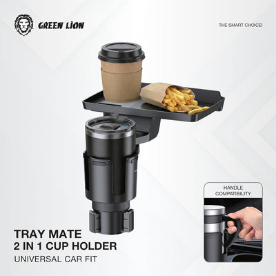 Green Lion Tray Mate 2-In-1 Cup Holder - Black