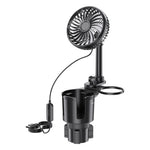 Green Lion Drive Fan Duo 2-In-1 Cup Holder With Car Fan - Black