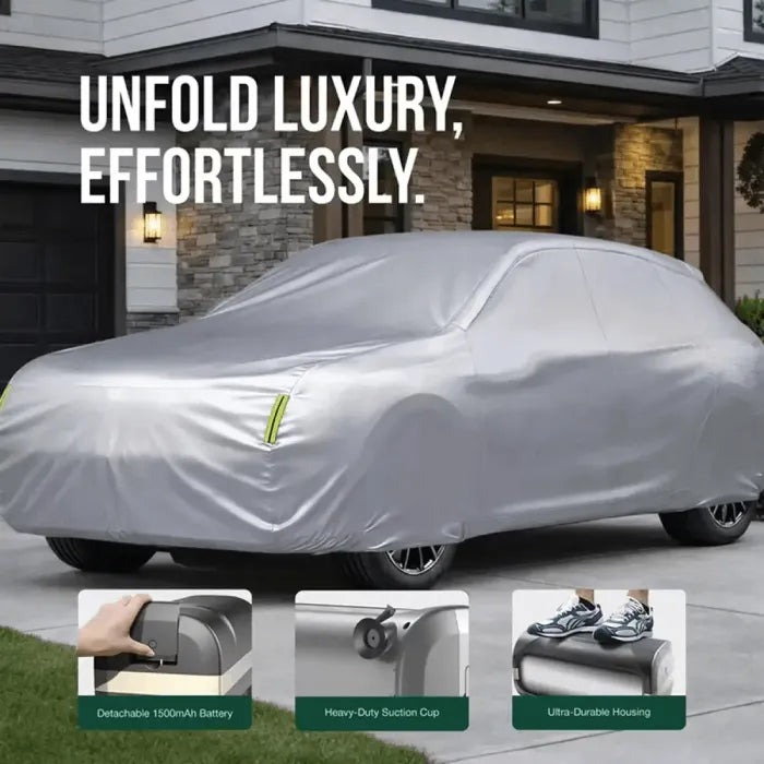 Green Lion Auto Car Cover With Remote Control - Black