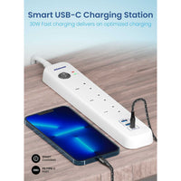 Remson Essential Pd Surge Protector Power Strip 6 Way 3 Usb 3 Ac Outlets