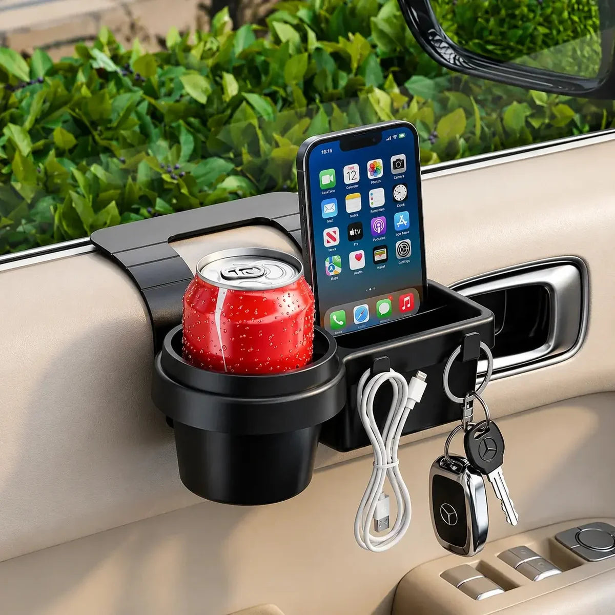 Green Lion Car Window Organizer - Black
