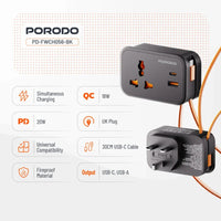 Porodo Universal Wall Socket - Black