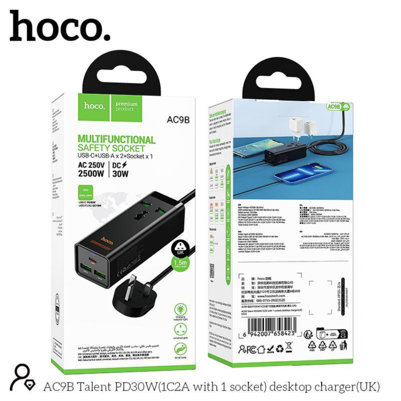 Hoco Ac9B Multifunctional Safety Socket