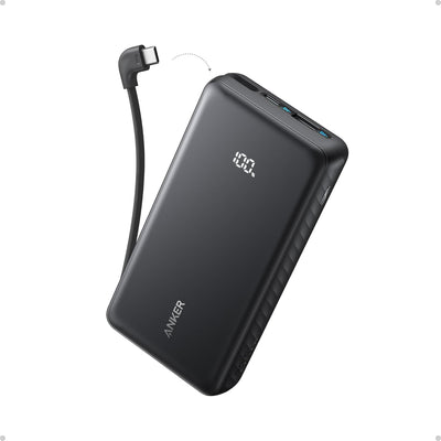 Anker Zolo Power Bank 10K 22.5W Built-In Usb-C Cable (A110Dh11) Black