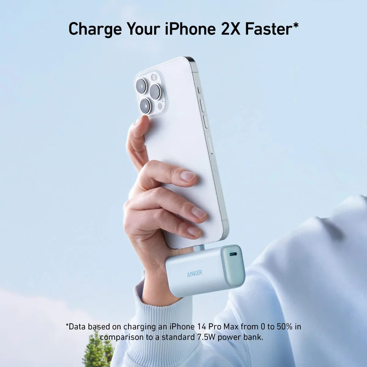 Anker Nano Power Bank - 12W, Built-In Lightning Foldable Connector 5,000Mah