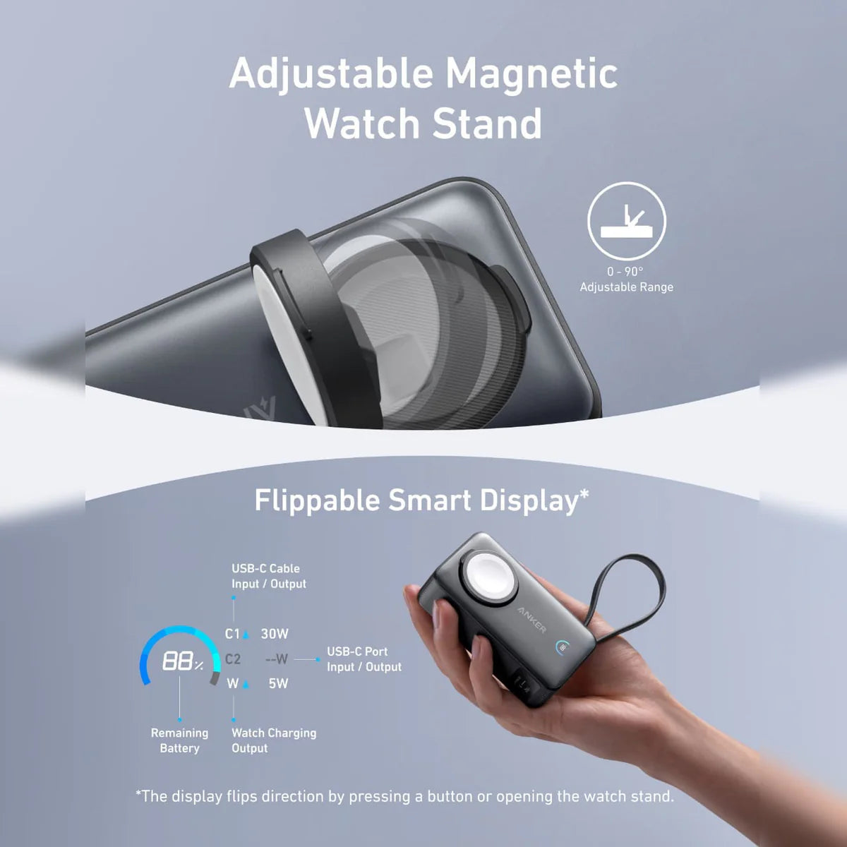 Anker Maggo Power Bank (10K, 35W, For Apple Watch) - A1657H11