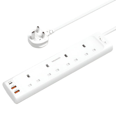 Moxedo Power Strip Surge Protector 4 Ac Outlet 3Usb